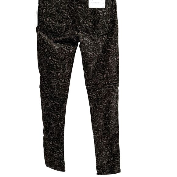 AG x Anthropologie Stevie Velvet Paisley Jeans 26 Ankle Slim High Rise Straight - Picture 12 of 14